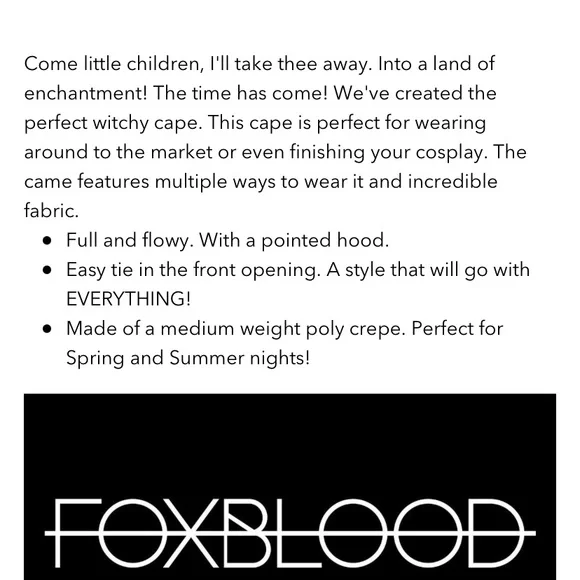 PRICE IS FIRM Sanderson sister cape - Picture 3 of 8